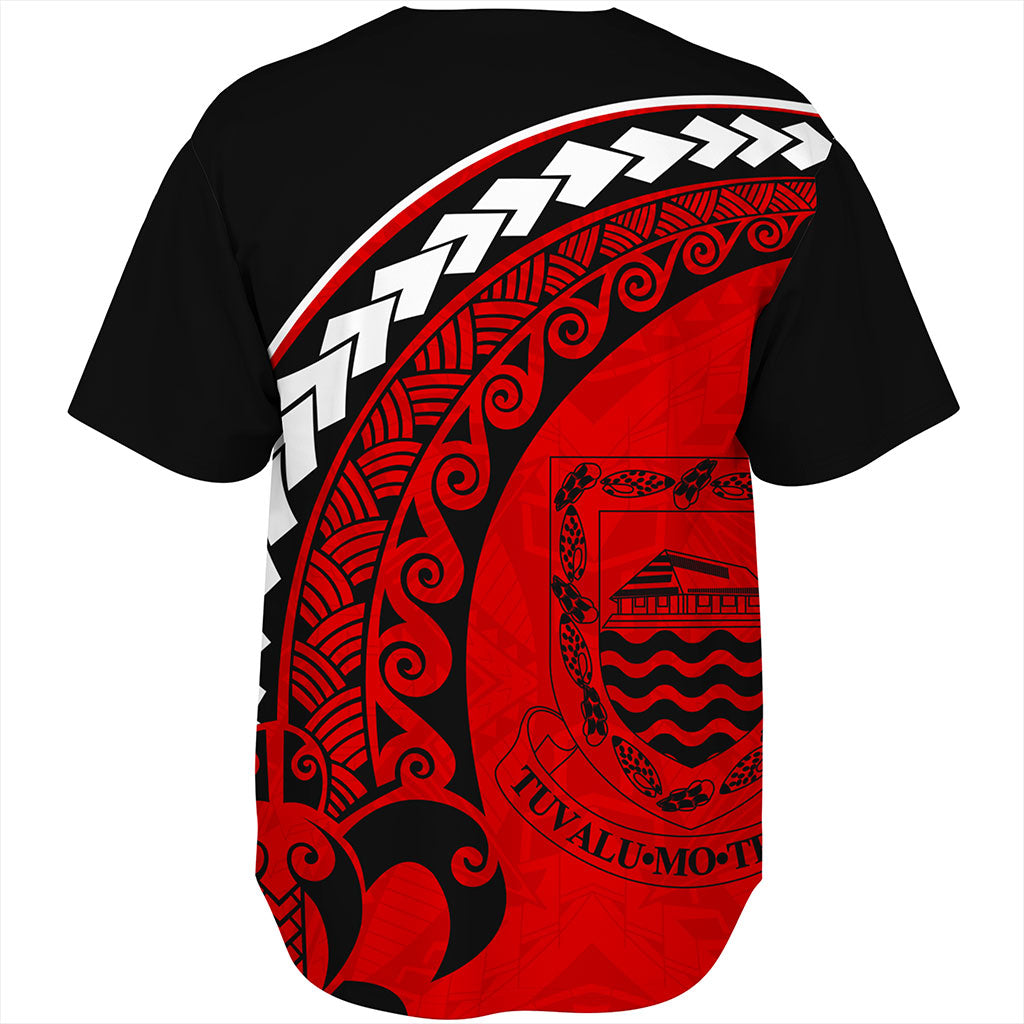 Tuvalu Baseball Shirt Turtle Polynesian Tribal Coat Of Arms