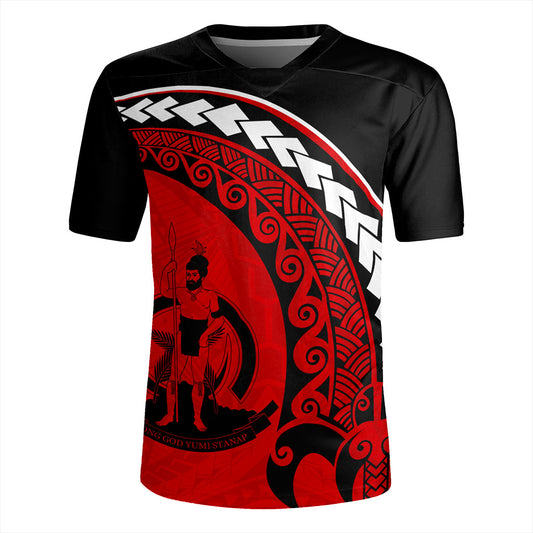 Vanuatu Rugby Jersey Turtle Polynesian Tribal Coat Of Arms