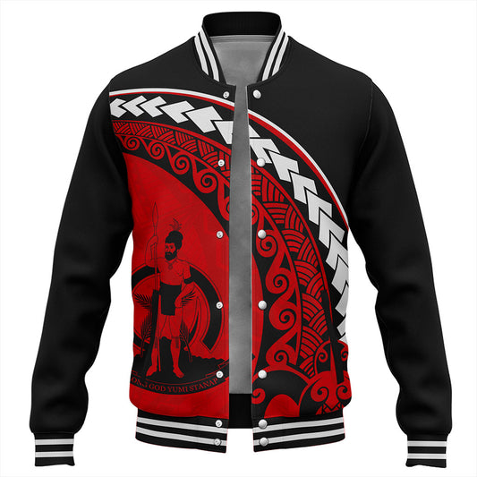 Vanuatu Baseball Jacket Turtle Polynesian Tribal Coat Of Arms