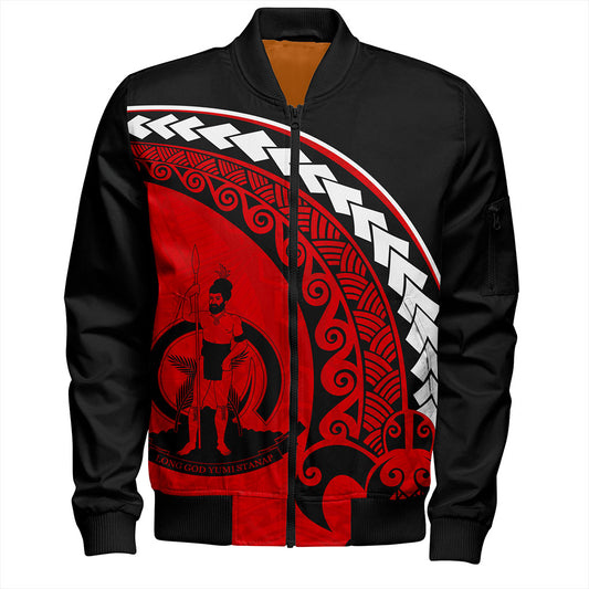 Vanuatu Bomber Jacket Turtle Polynesian Tribal Coat Of Arms