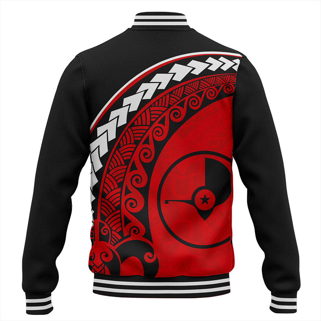 Yap State Baseball Jacket Turtle Polynesian Tribal Coat Of Arms