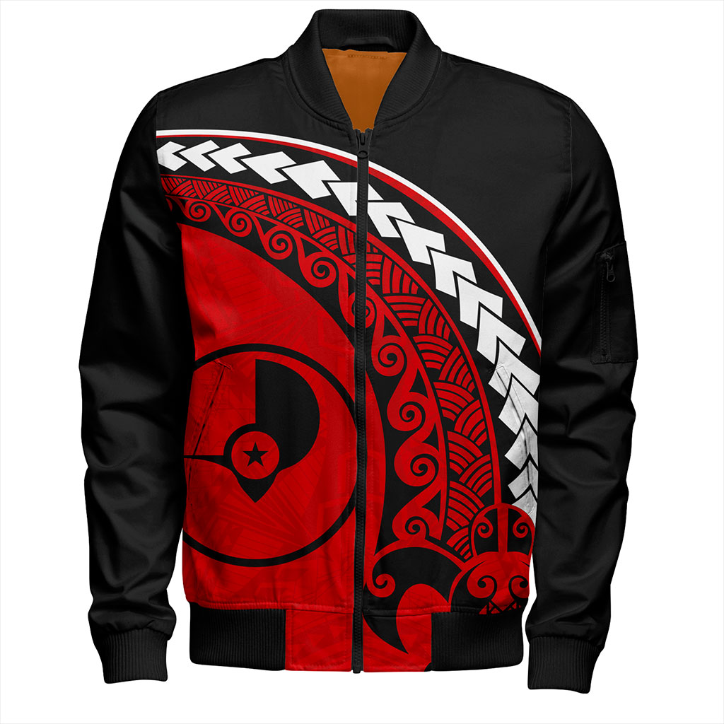 Yap State Bomber Jacket Turtle Polynesian Tribal Coat Of Arms