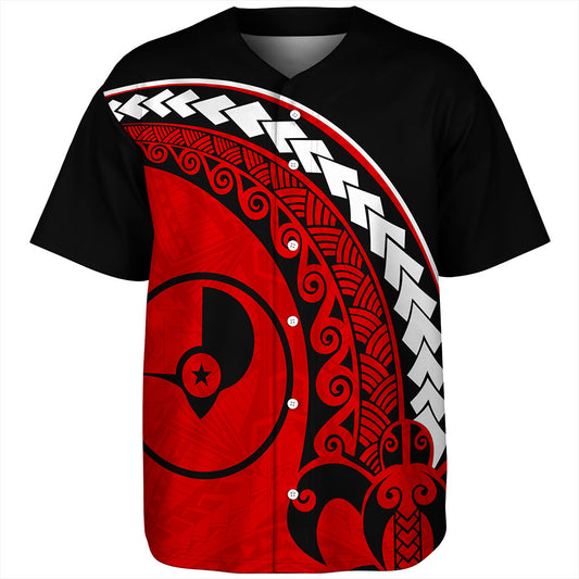 Yap State Baseball Shirt Turtle Polynesian Tribal Coat Of Arms