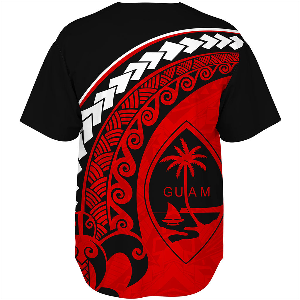 Guam Baseball Shirt Turtle Polynesian Tribal Coat Of Arms