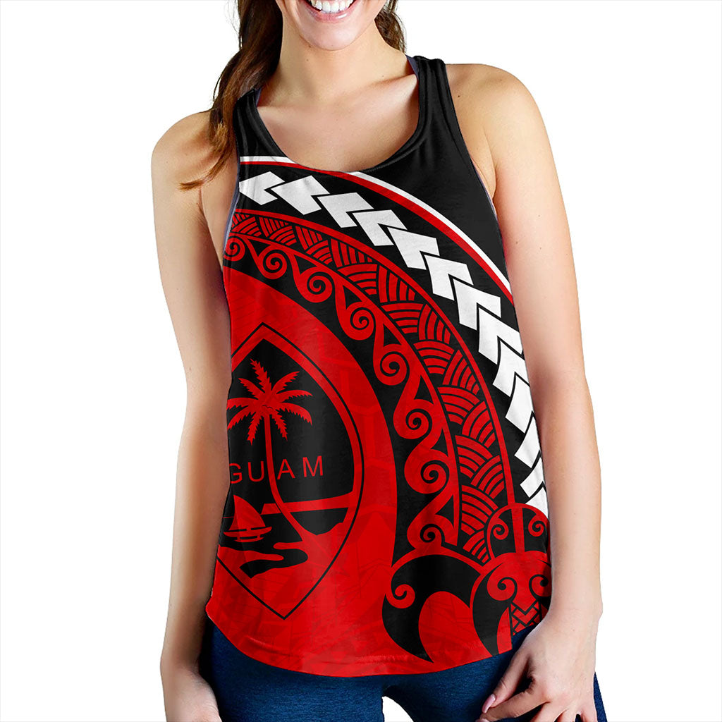 Guam Women Tank Turtle Polynesian Tribal Coat Of Arms
