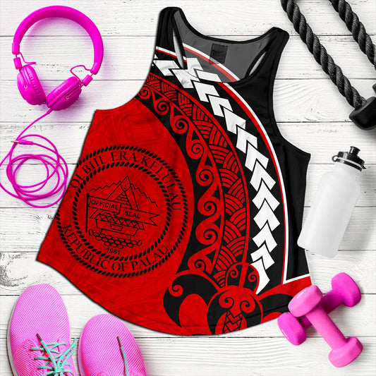 Palau Women Tank Turtle Polynesian Tribal Coat Of Arms