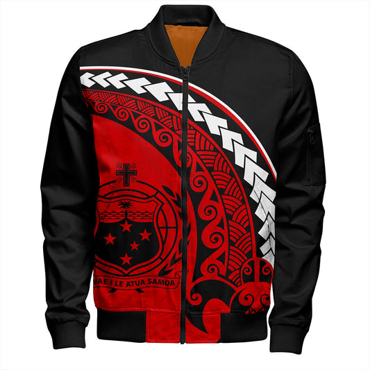 Samoa Bomber Jacket Turtle Polynesian Tribal Coat Of Arms