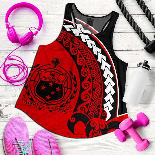 Samoa Women Tank Turtle Polynesian Tribal Coat Of Arms