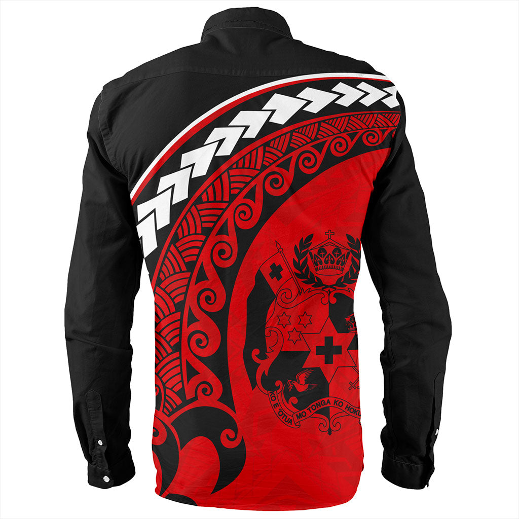 Tonga Long Sleeve Shirt Turtle Polynesian Tribal Coat Of Arms