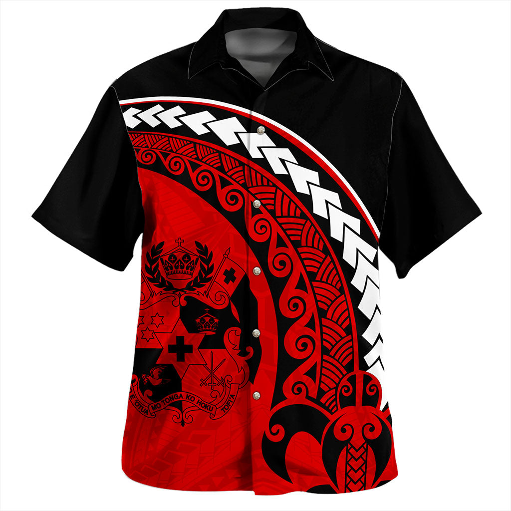 Tonga Hawaiian Shirt Turtle Polynesian Tribal Coat Of Arms