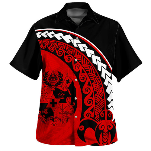 Tonga Hawaiian Shirt Turtle Polynesian Tribal Coat Of Arms