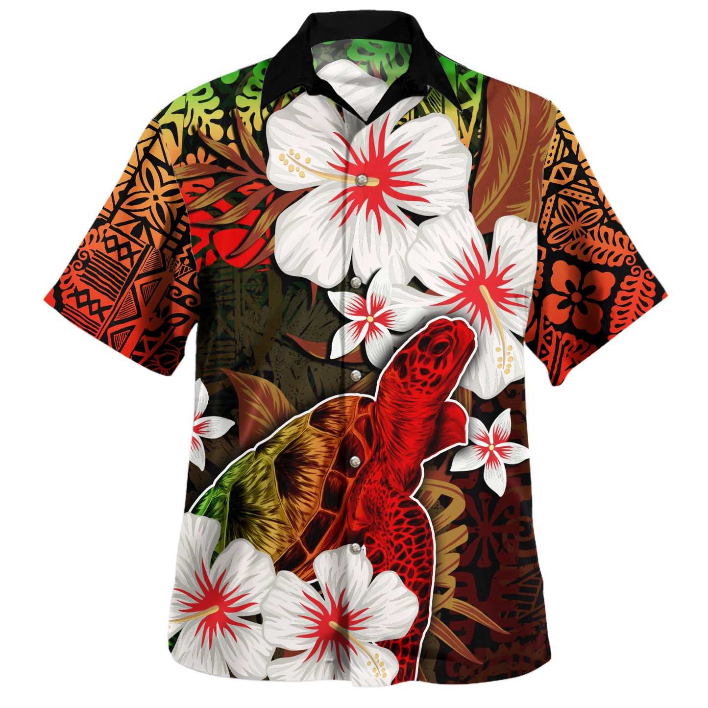 Hawaii Combo Short Sleeve Dress And Shirt Turtle Tropical Style Reggae