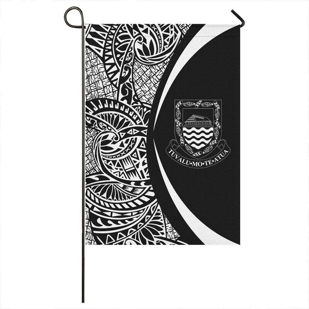 Tuvalu Garden Flag Lauhala Circle White