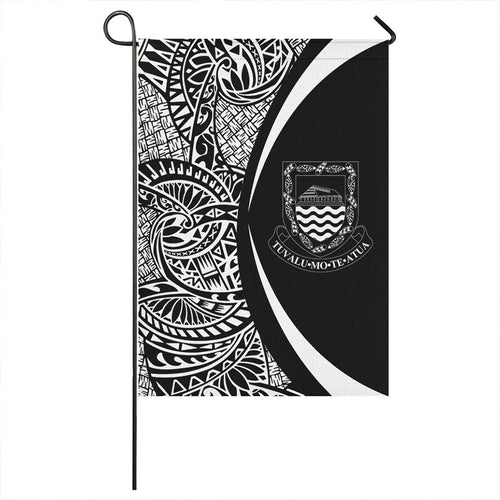 Tuvalu Garden Flag Lauhala Circle White