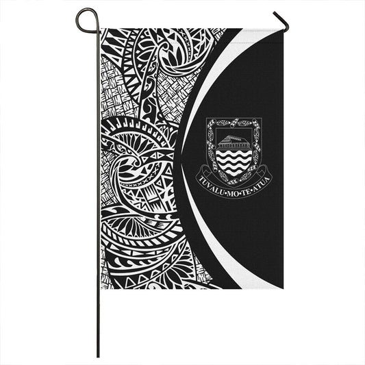 Tuvalu Garden Flag Lauhala Circle White