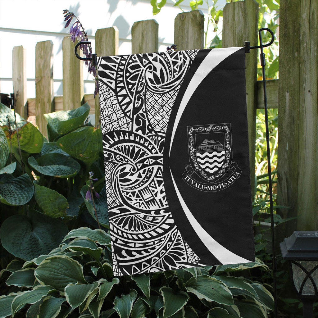 Tuvalu Garden Flag Lauhala Circle White