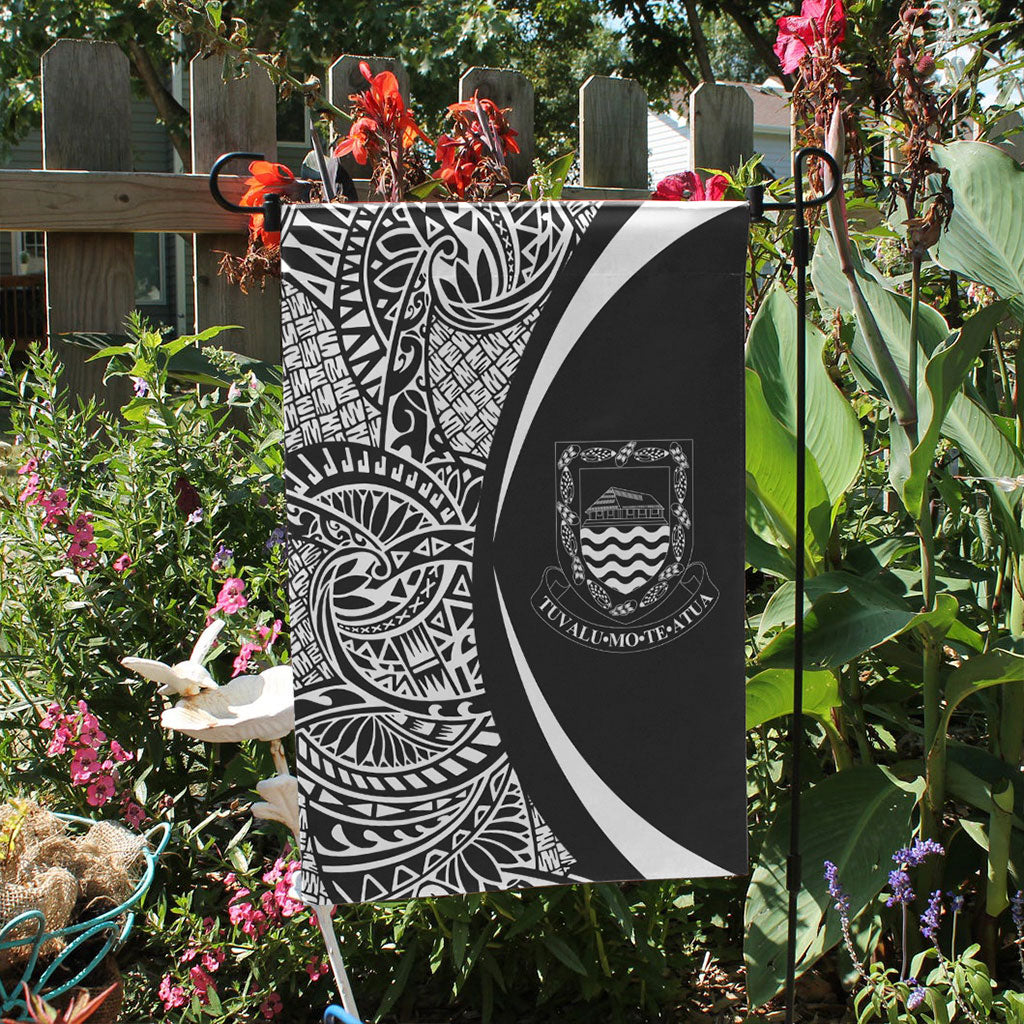 Tuvalu Garden Flag Lauhala Circle White