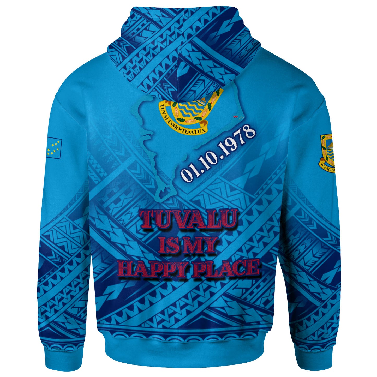 Tuvalu Hoodie - Custom Tuvalu Day Polynesian Patterns Hoodie