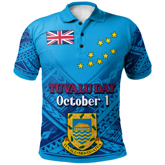 Tuvalu Polo Shirt - Custom Tuvalu Day Polynesian Patterns Polo Shirt
