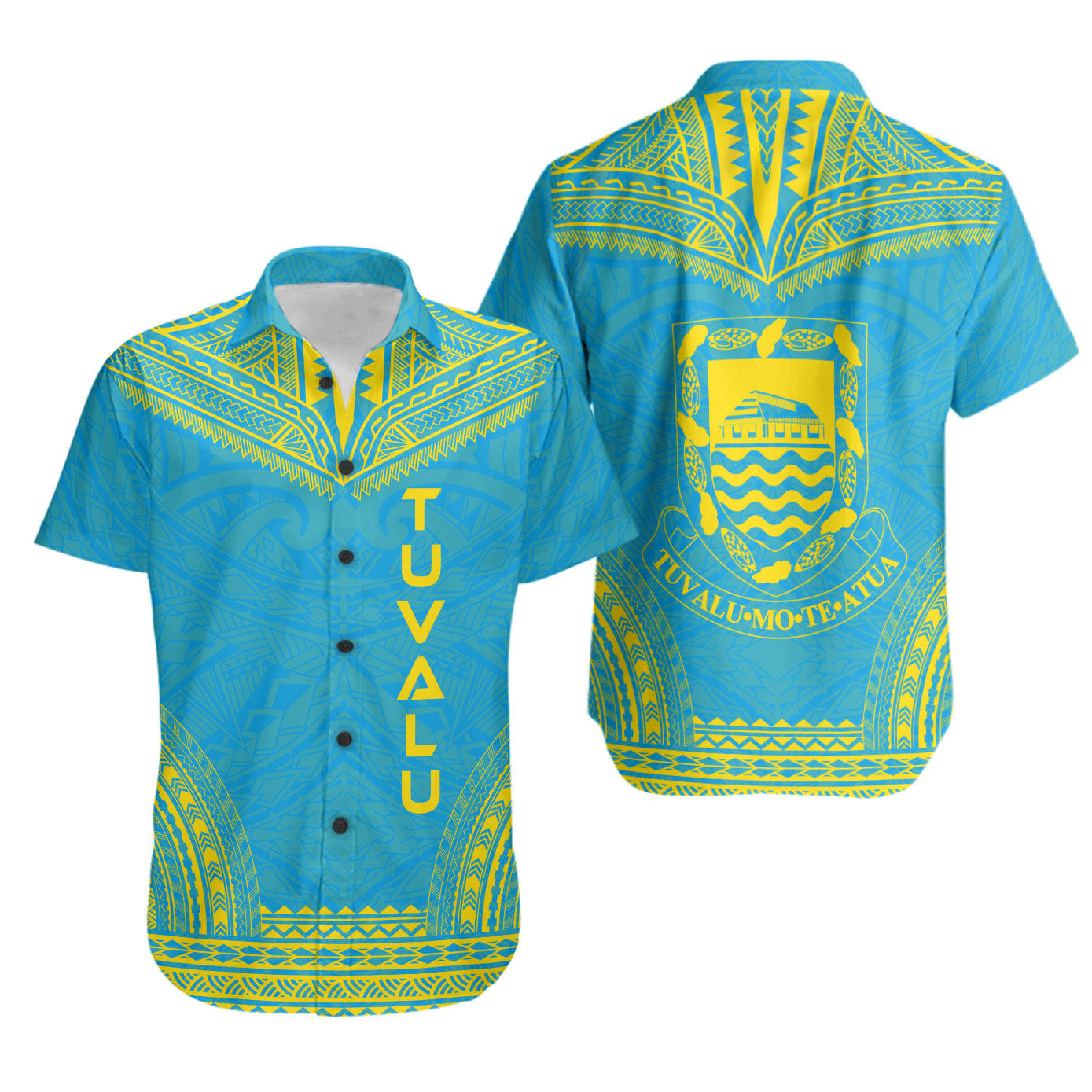 Tuvalu Polynesian Chief Short Sleeve Shirt - Flag Version