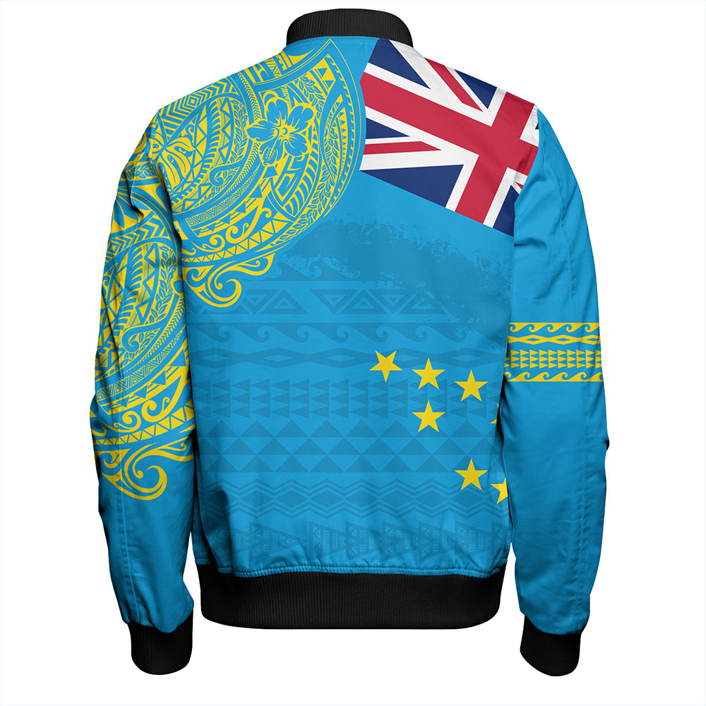 Tuvalu Bomber Jacket Polynesian Flag With Coat Of Arms