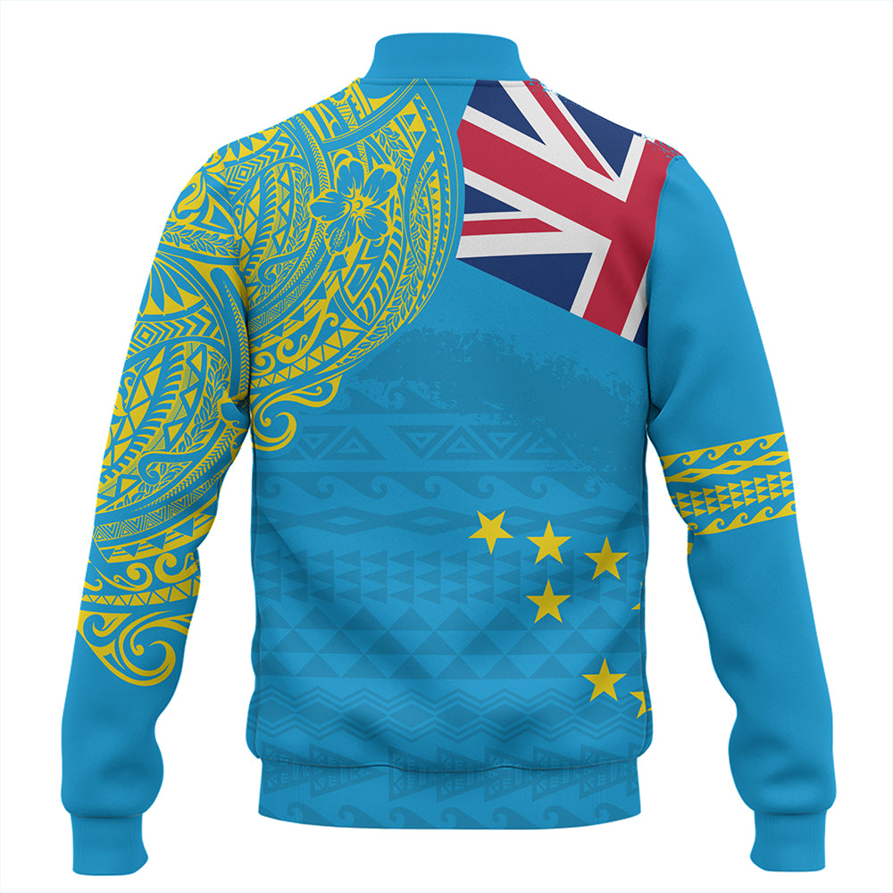 Tuvalu Baseball Jacket Polynesian Flag With Coat Of Arms