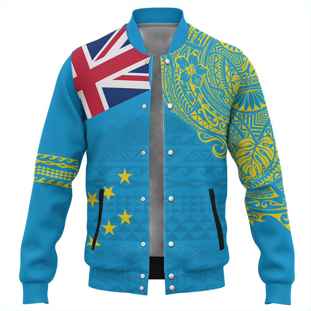 Tuvalu Baseball Jacket Polynesian Flag With Coat Of Arms