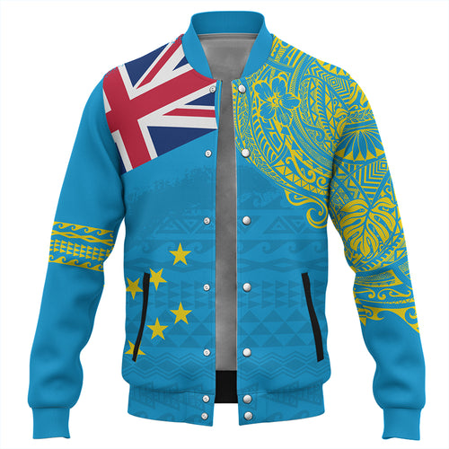 Tuvalu Baseball Jacket Polynesian Flag With Coat Of Arms