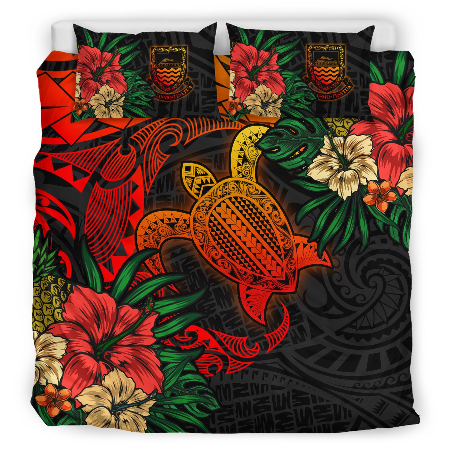 Tuvalu Bedding Set - Tuvalu Polynesian Turtle Tropical Bedding Set