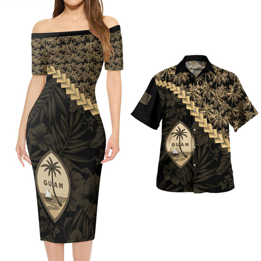 Guam Combo Short Sleeve Dress And Shirt Golden Coconuts