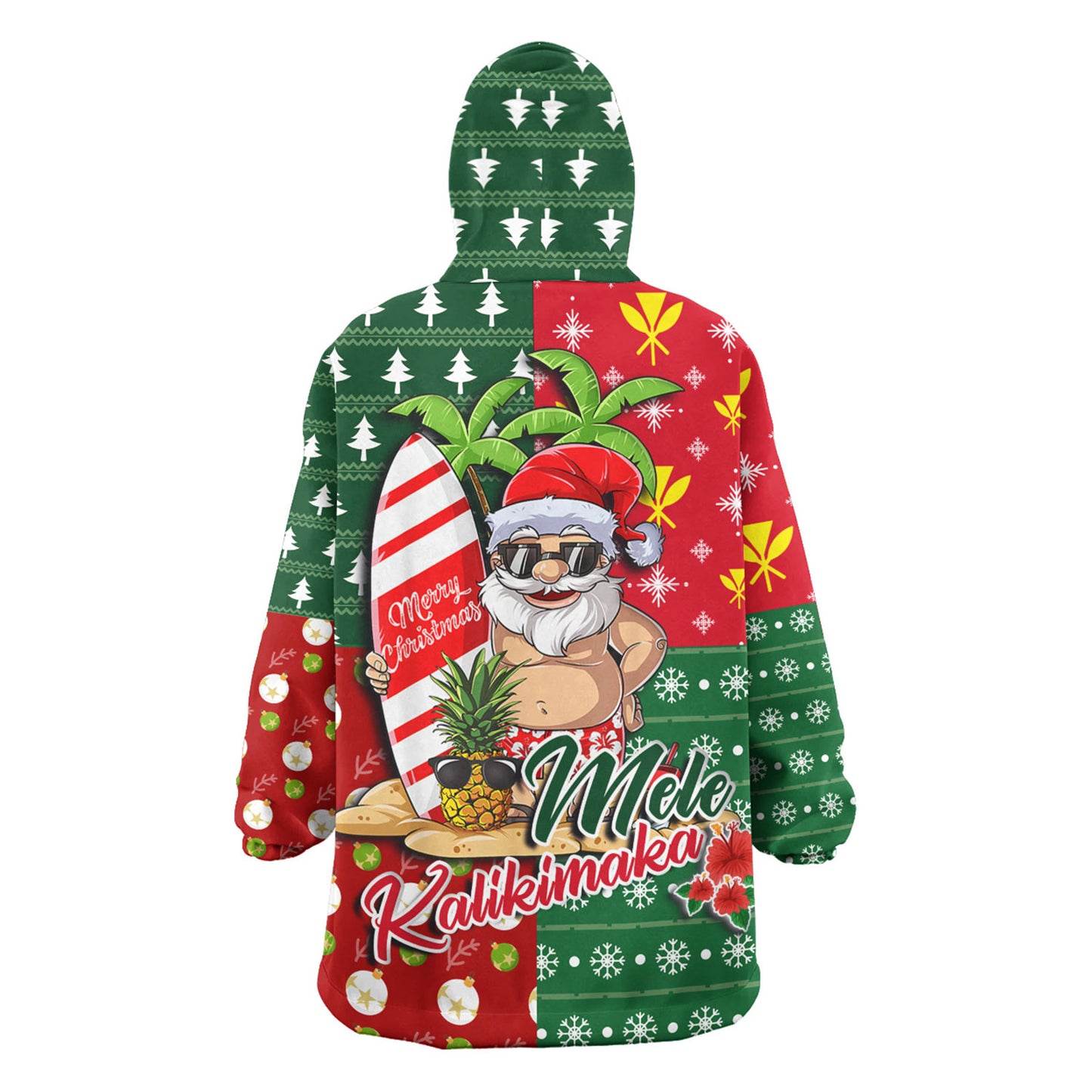 Hawaii Snug Hoodie Mele Kalikimaka Hawaii Christmas Patterns