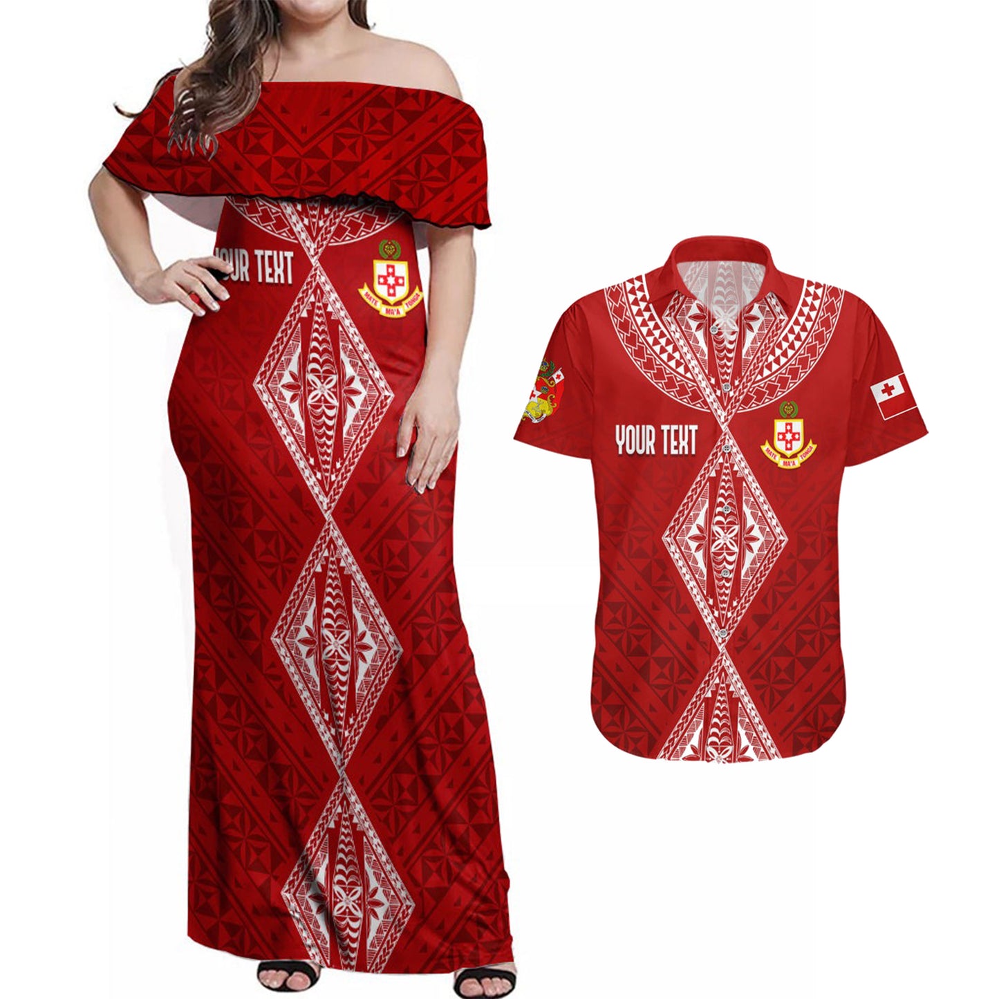 Tonga Custom Combo Dress And Shirt  Kolisi Atele Tongan Kupesi special