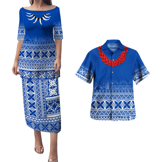 Samoa Combo Puletasi And Shirt Siapo Tapa Print