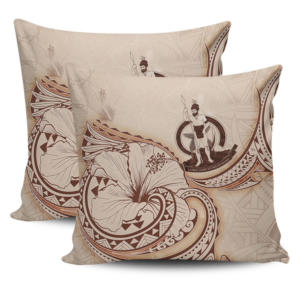 Vanuatu Pillow Cover Hibiscus Flower Vintage Style