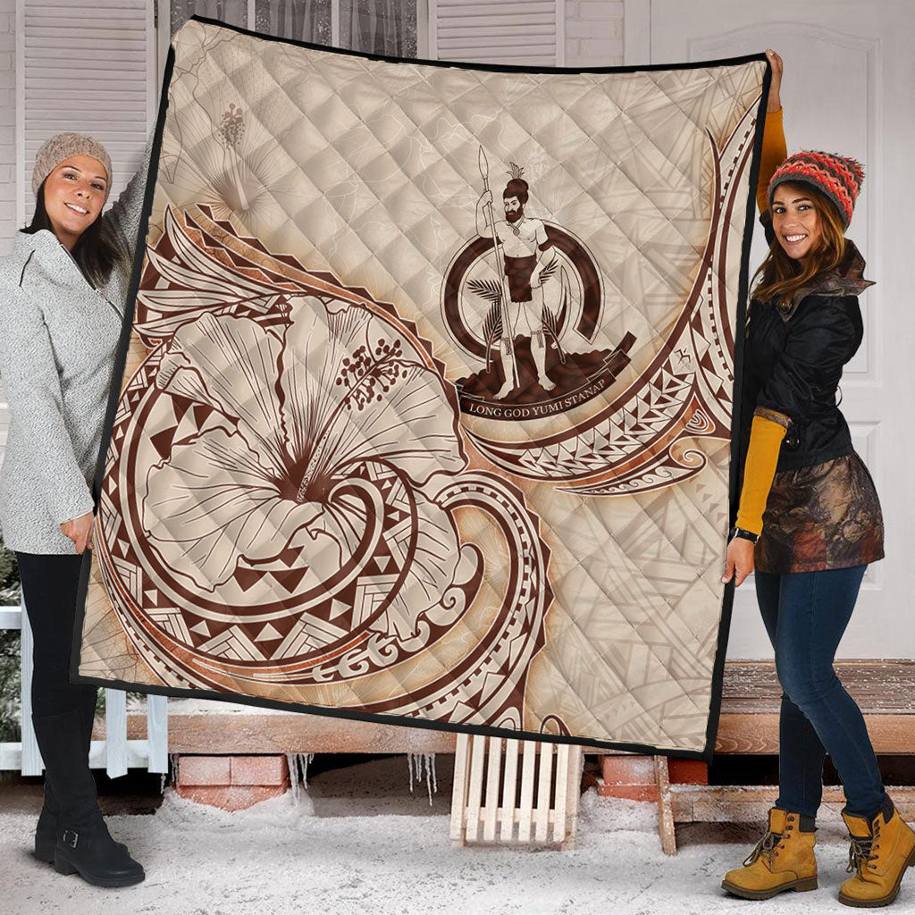 Vanuatu Premium Quilt Hibiscus Flower Vintage Style
