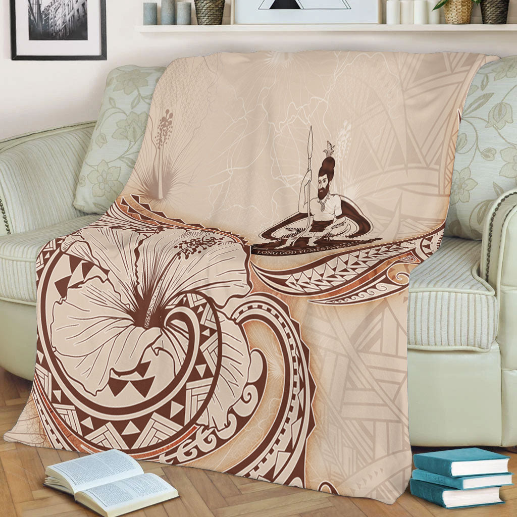 Vanuatu Premium Blanket Hibiscus Flower Vintage Style