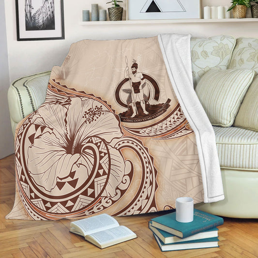 Vanuatu Premium Blanket Hibiscus Flower Vintage Style