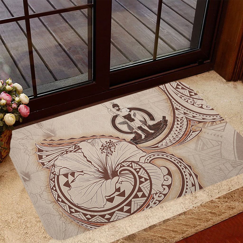 Vanuatu Door Mat Hibiscus Flower Vintage Style
