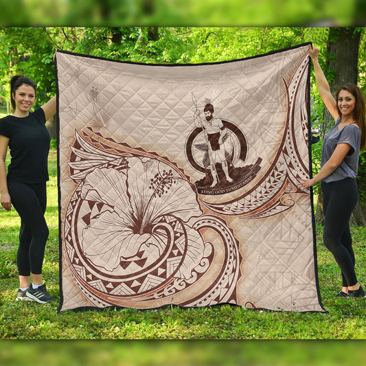 Vanuatu Premium Quilt Hibiscus Flower Vintage Style