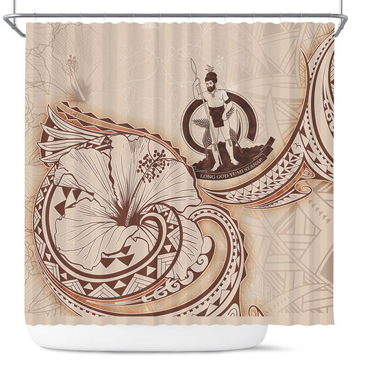 Vanuatu Shower Curtain Hibiscus Flower Vintage Style