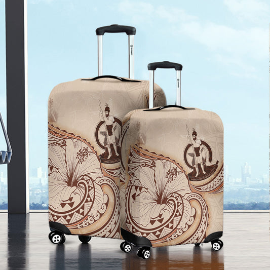 Vanuatu Luggage Cover Hibiscus Flower Vintage Style
