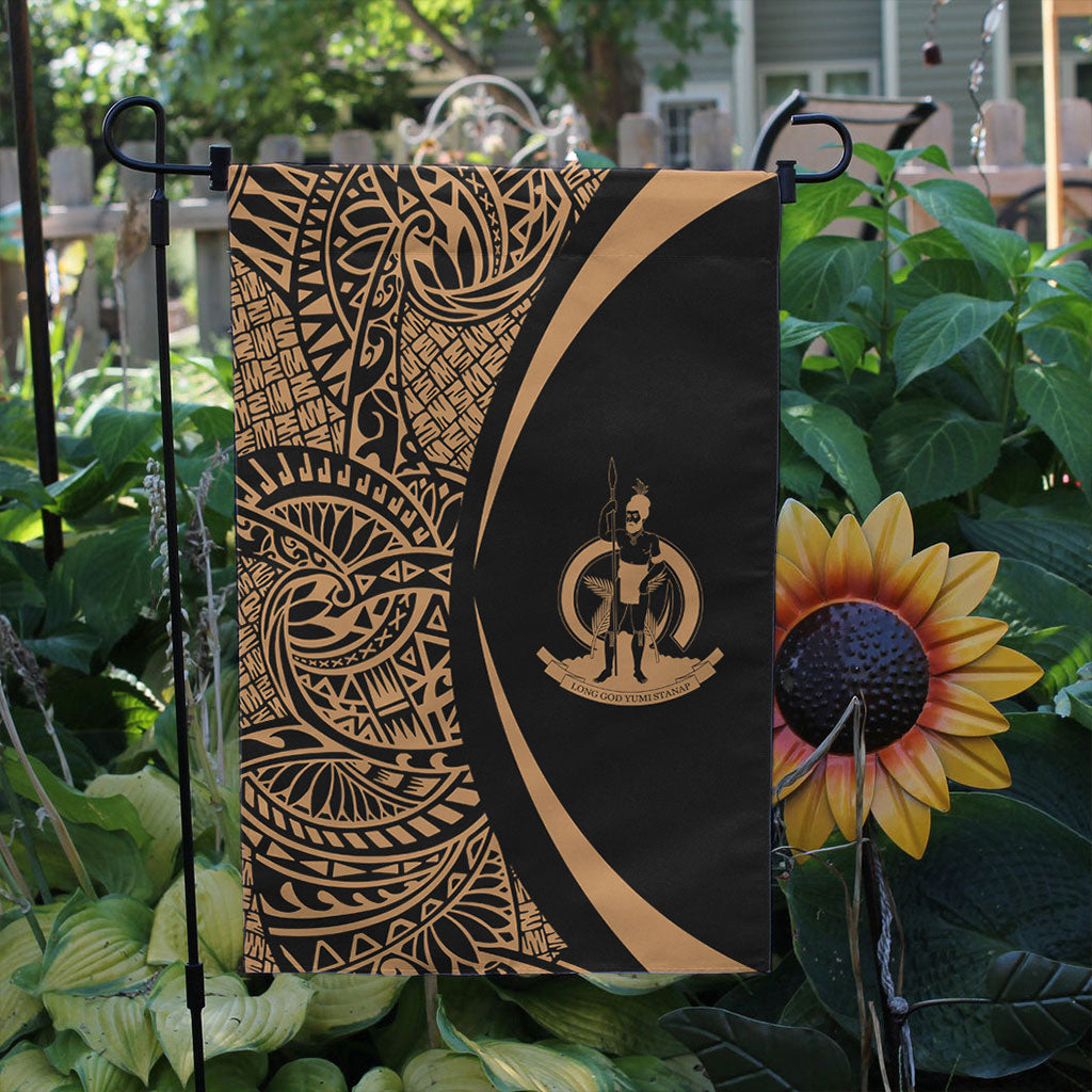 Vanuatu Garden Flag Lauhala Circle Gold