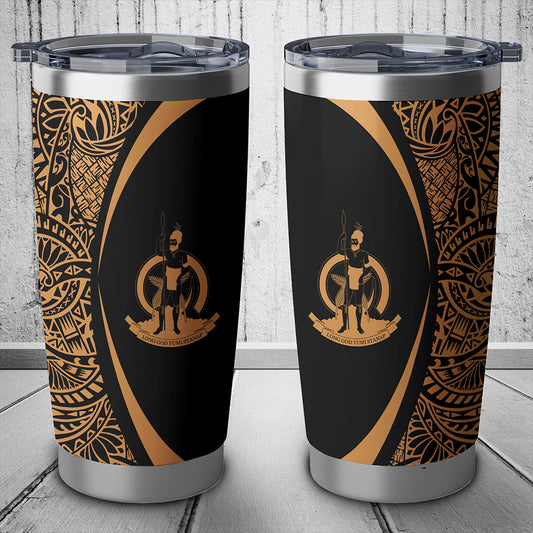 Vanuatu Tumbler Lauhala Circle Style Gold