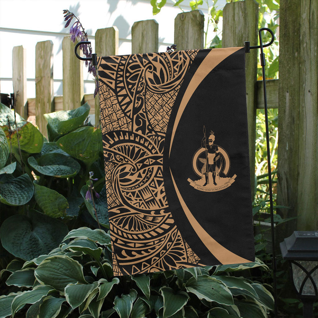 Vanuatu Garden Flag Lauhala Circle Gold