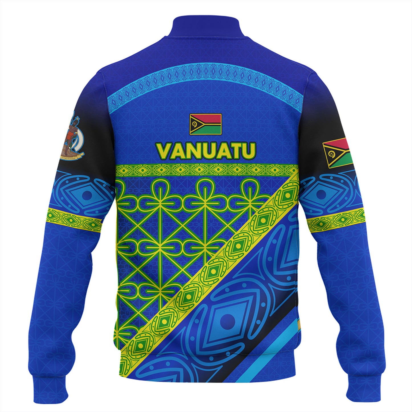 Vanuatu Baseball Jacket Coat Of Arms Mutis En Atan Vanuatu Cultural