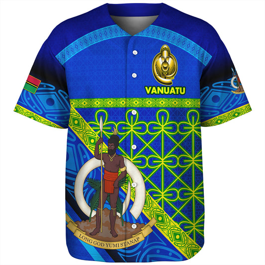 Vanuatu Baseball Shirt Coat Of Arms Mutis En Atan Vanuatu Cultural