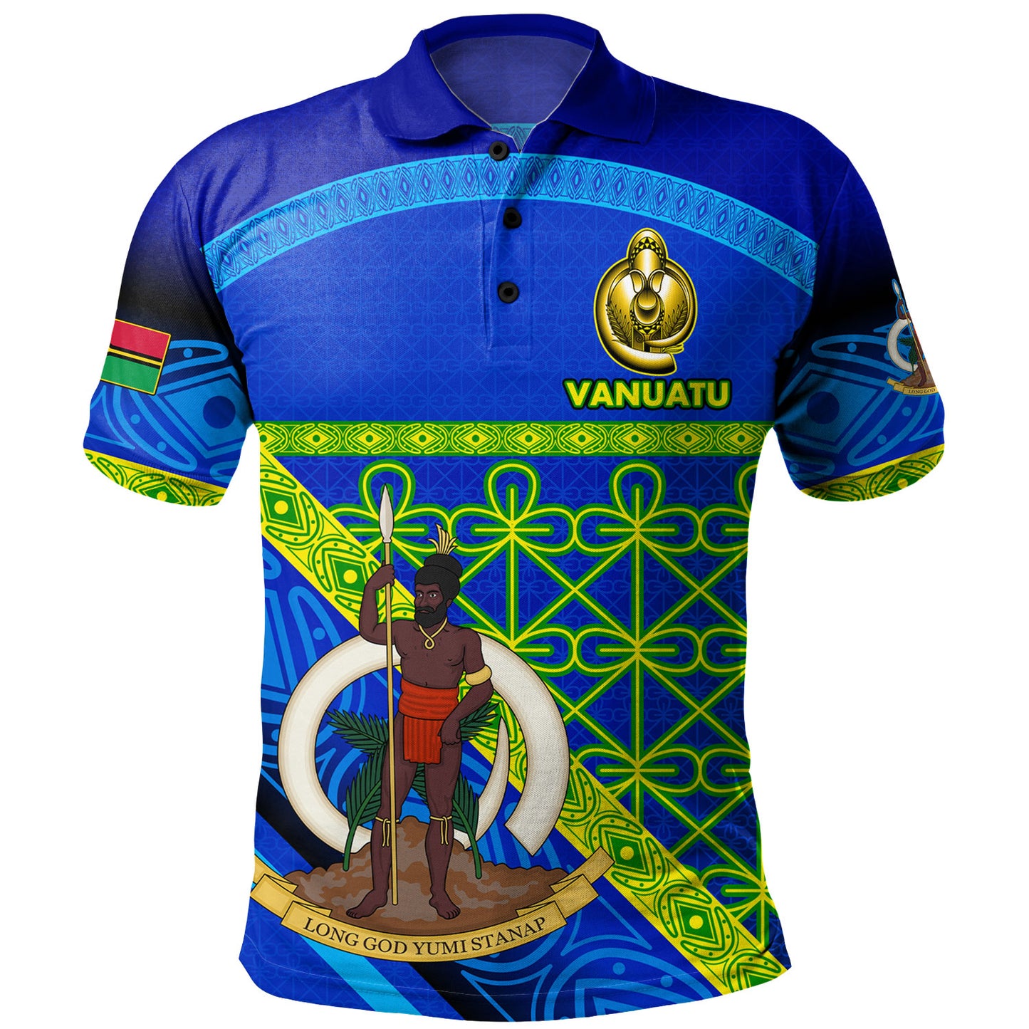 Vanuatu Polo Shirt Coat Of Arms Mutis En Atan Vanuatu Cultural