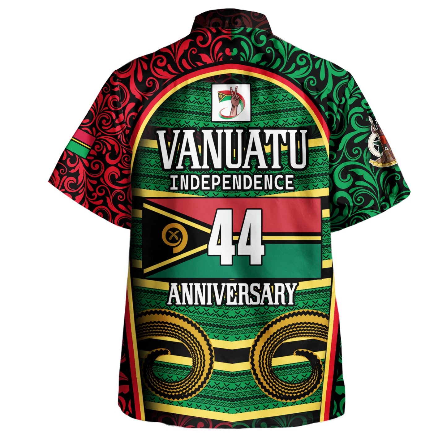 Vanuatu Hawaiian Shirt Flag Lauhala Style