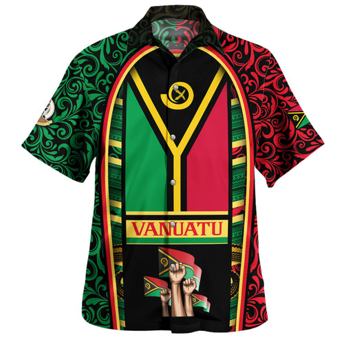 Vanuatu Hawaiian Shirt Flag Lauhala Style
