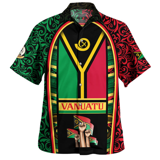 Vanuatu Hawaiian Shirt Flag Lauhala Style